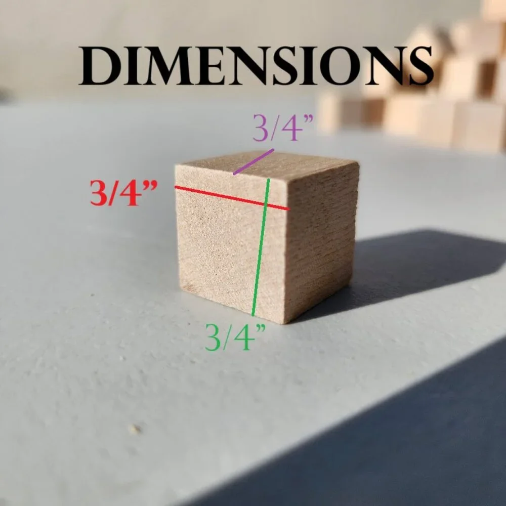 100 DIY Craft Supplies Wooden Cubes 3/4-inch Blank Wooden Blocks Unfinished Wood